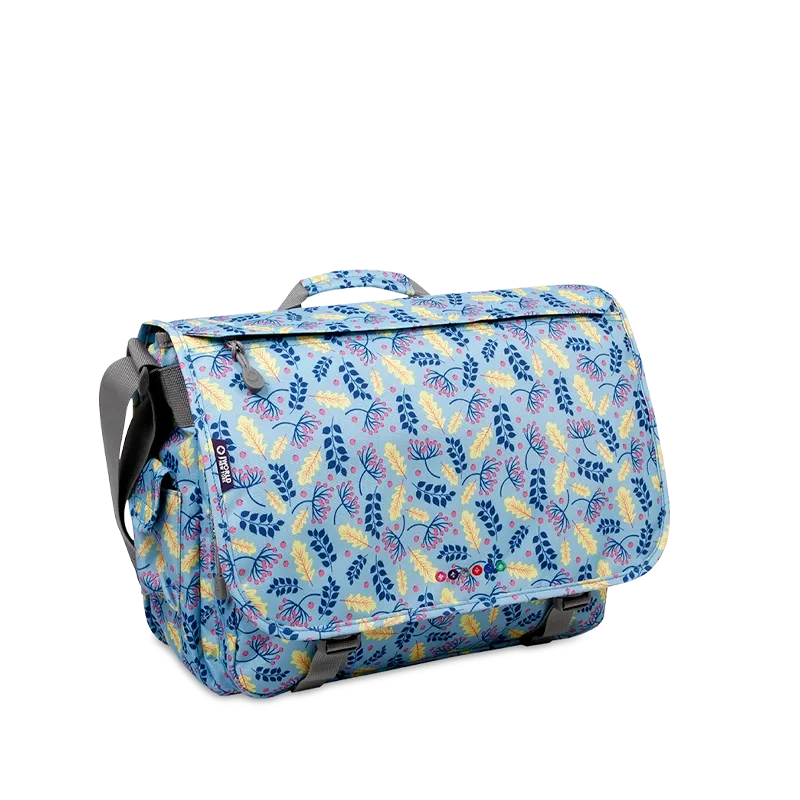 Thomas Laptop Messenger Bag in Sky Leaves - Final Sale