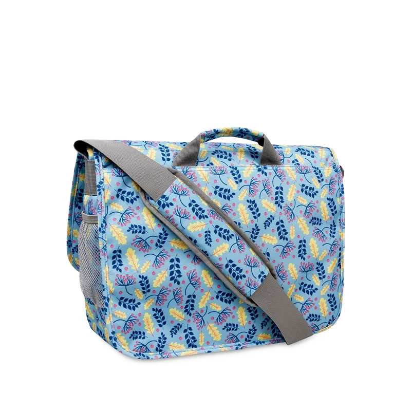 Thomas Laptop Messenger Bag in Sky Leaves - Final Sale