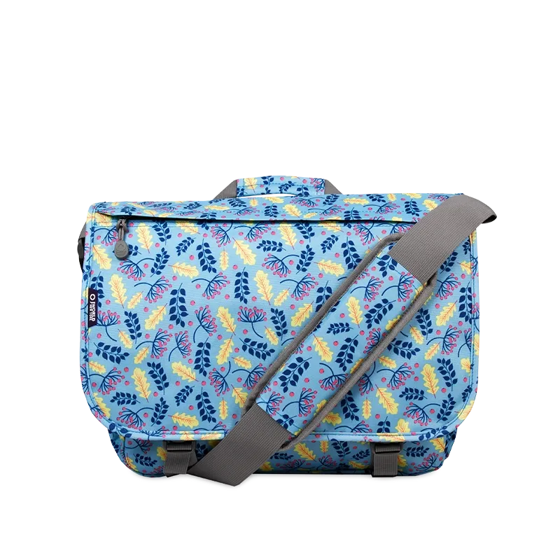 Thomas Laptop Messenger Bag in Sky Leaves - Final Sale