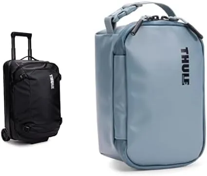 Thule Chasm Wheeled Carry-On Duffel & 3L Gear Cube Bundle - Black - Weather-Resistant Travel Set