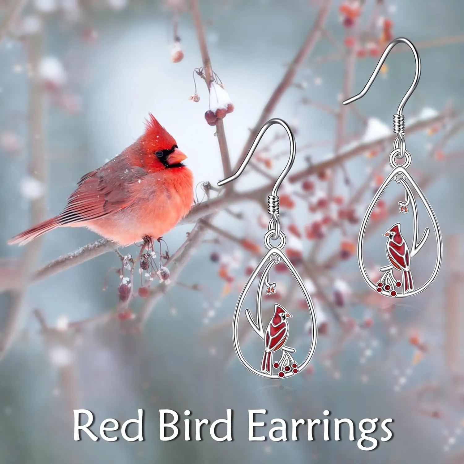 TIGER RIDER Red Cardinal/Parrot/Rabbit/Bulldog/Cat/Highland Cow/Capybara 925 Sterling Silver Earrings love Bird Dangle Earring Jewelry Gifts for Women Birthday Christmas