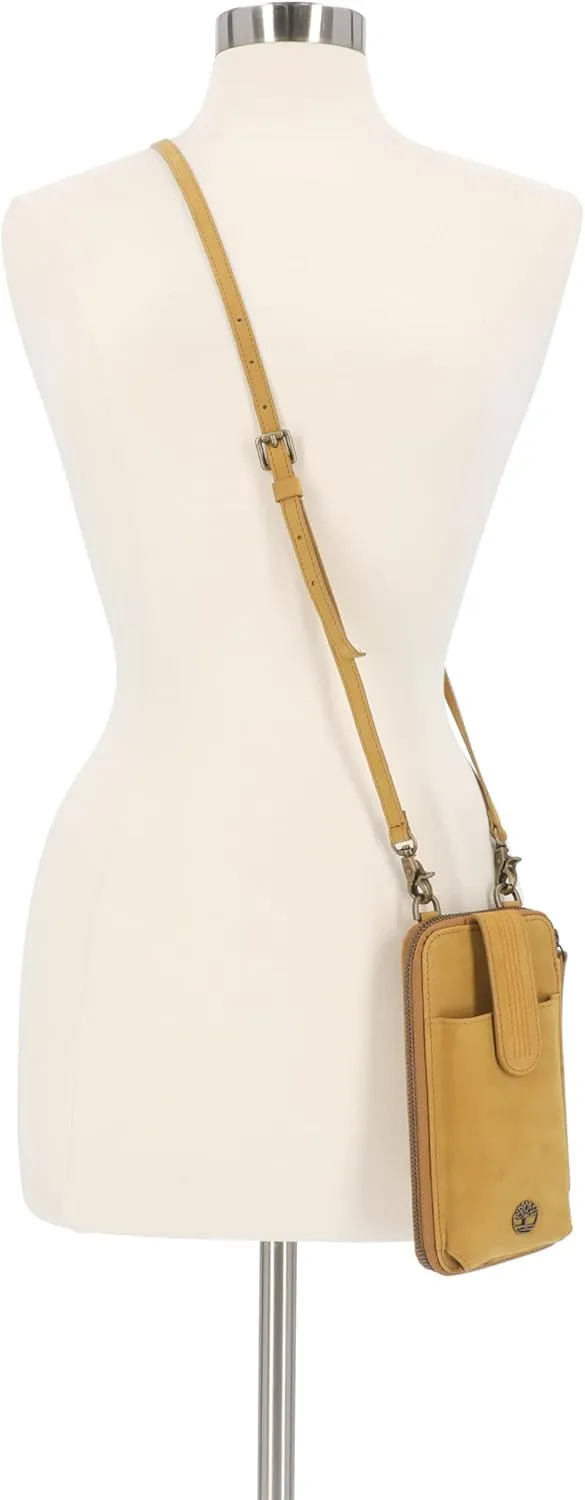 Timberland Women's RFID Leather Phone Crossbody Wallet Bag
