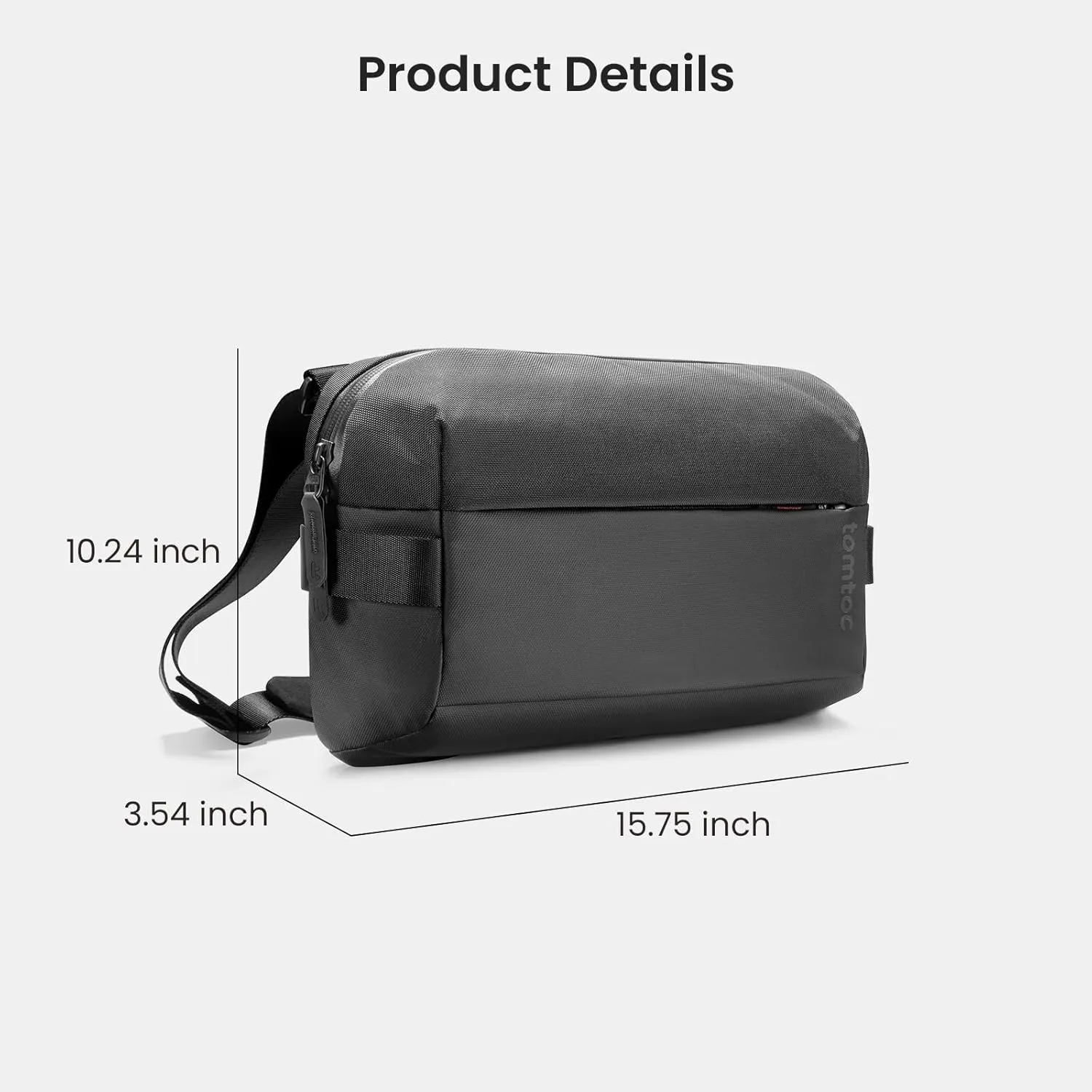 tomtoc Laptop Messenger Shoulder Bag for 13 inch iPad Pro/Air, 13 inch MacBook Pro/Air, Minimalist Chest Crossbody Bag, Water-resistant Everyday Carry Pack for Business, Travel, Work