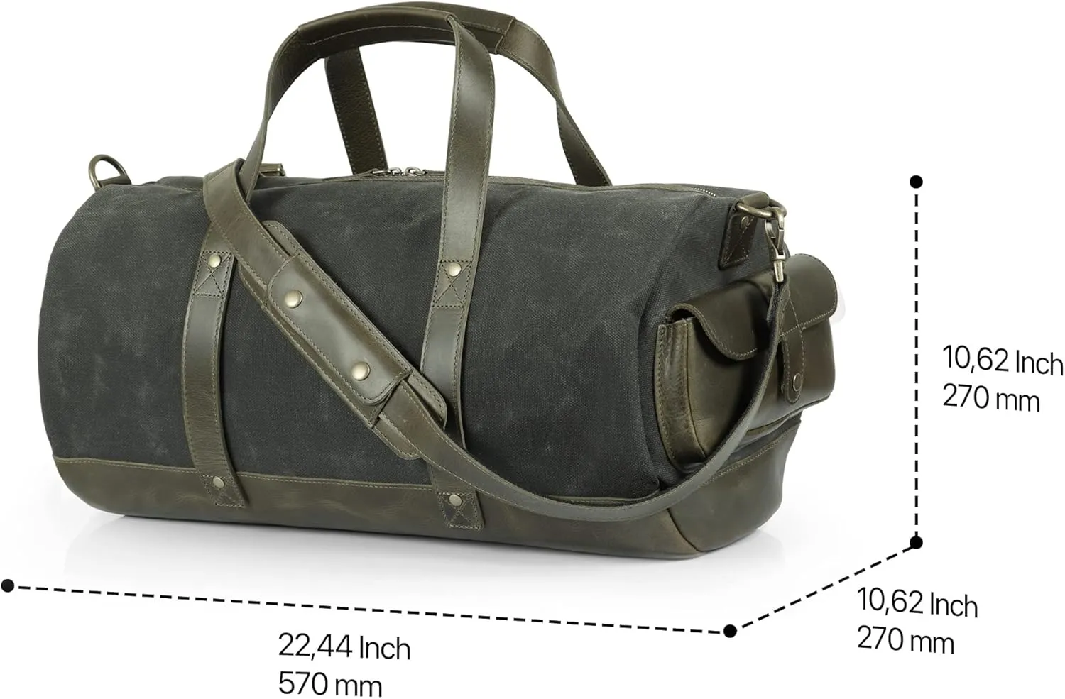 Top Grain Canvas & Leather Duffel Bag – Stylish & Durable Travel Bag for Business, Weekend Getaways, Gym, and Carry-On