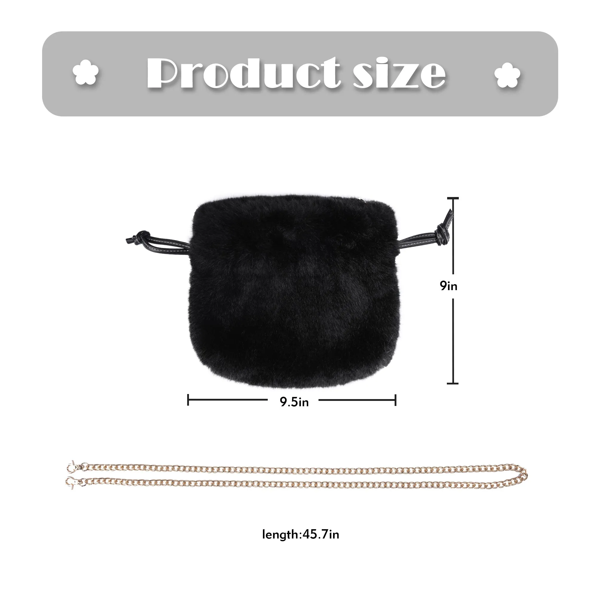 Tote Bag Faux Fur Wallet Ladies Plush Tote Bag 21843