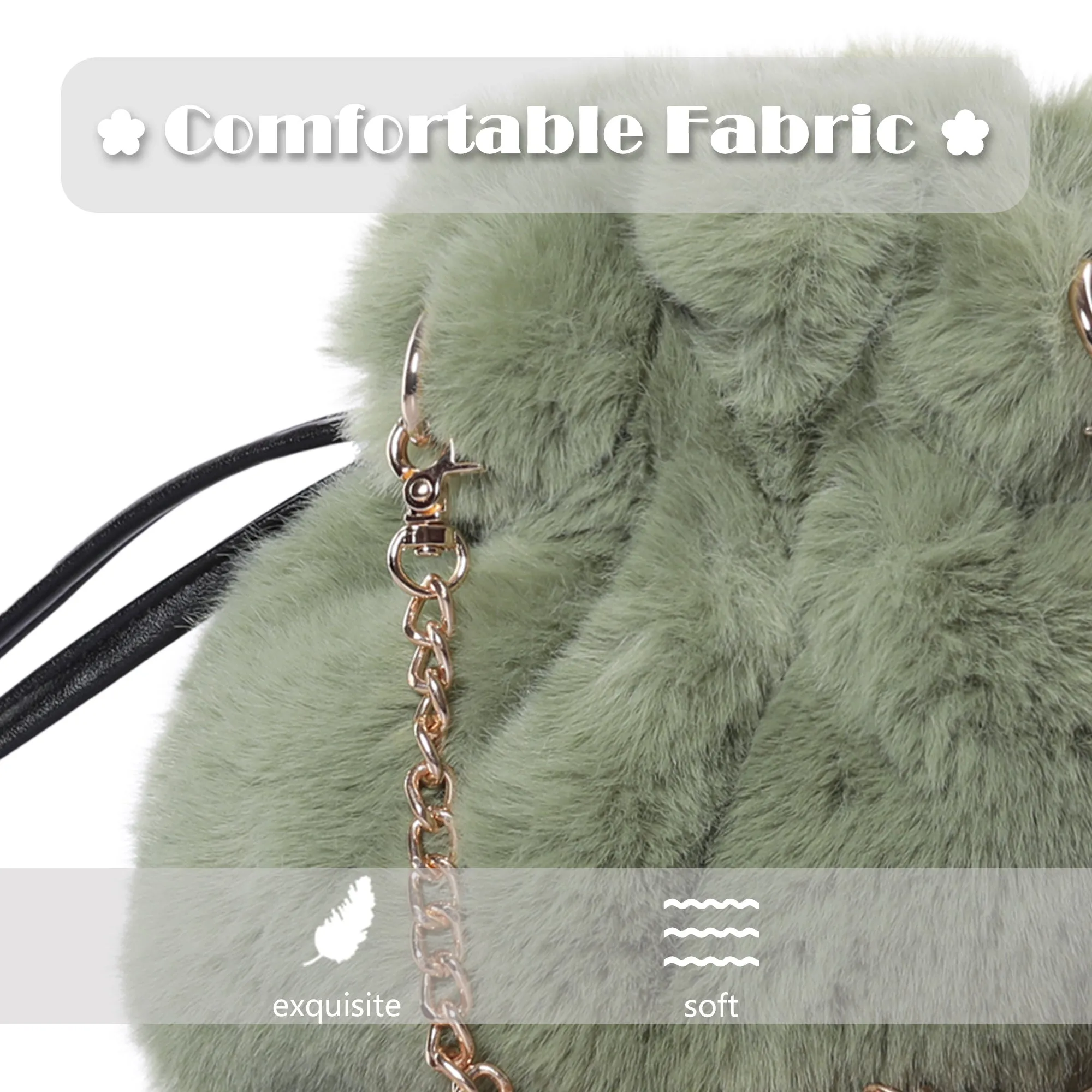 Tote Bag Faux Fur Wallet Ladies Plush Tote Bag 21843
