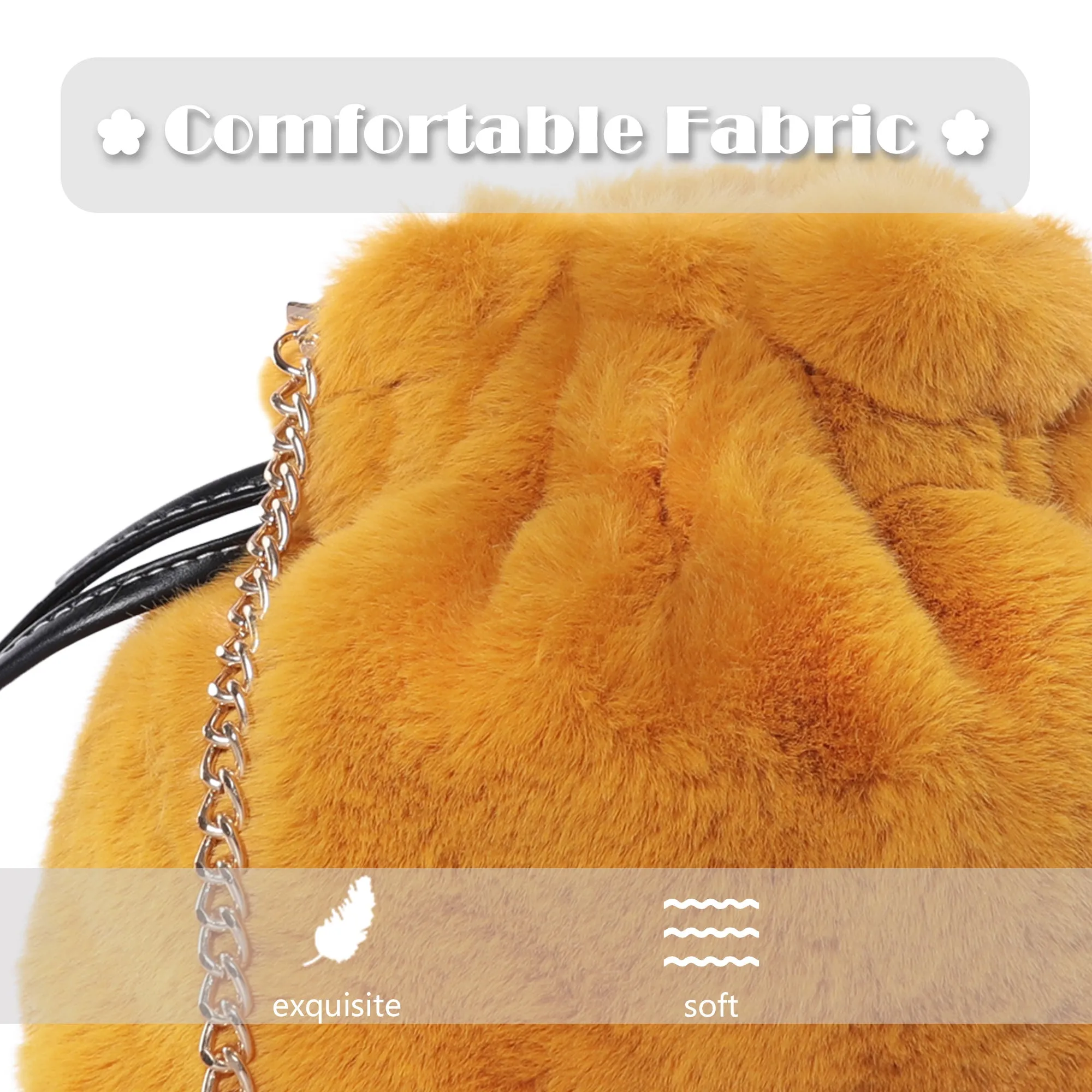 Tote Bag Faux Fur Wallet Ladies Plush Tote Bag 21843