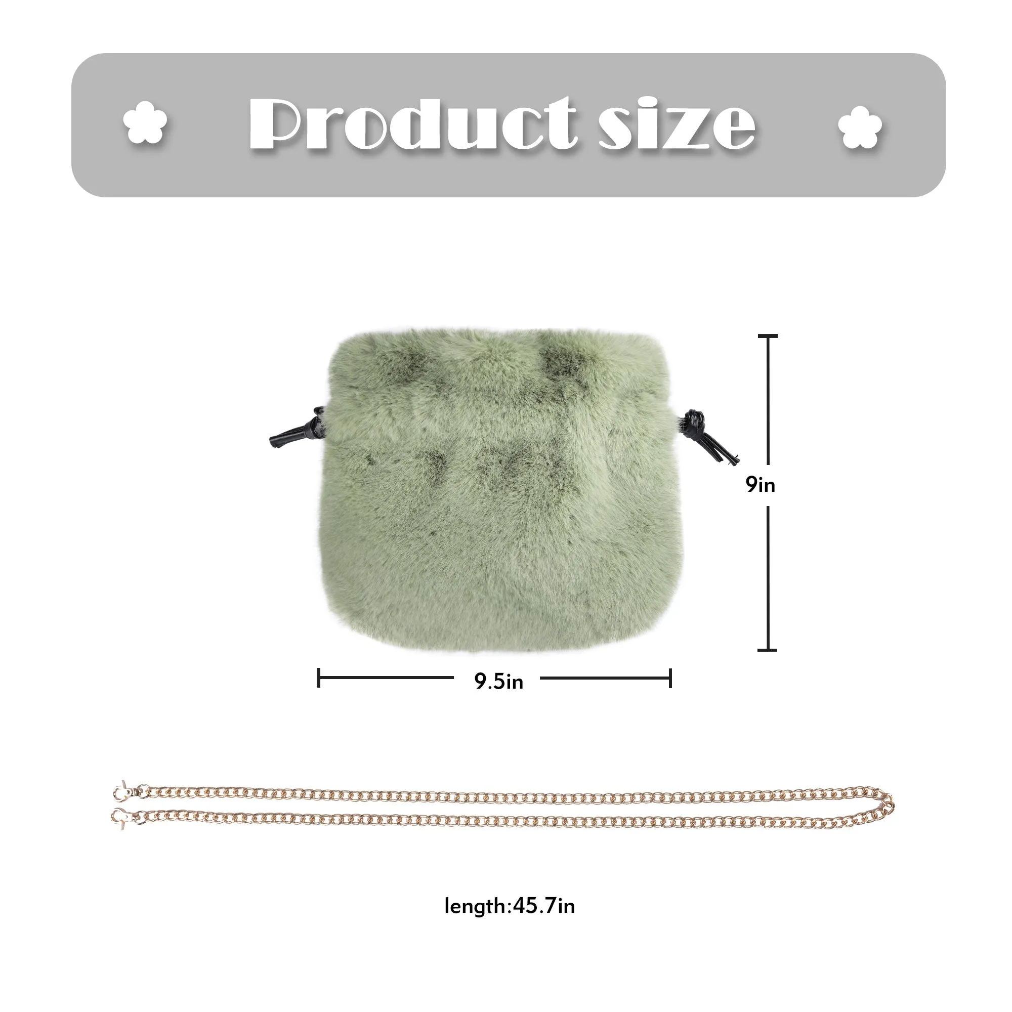 Tote Bag Faux Fur Wallet Ladies Plush Tote Bag 21843