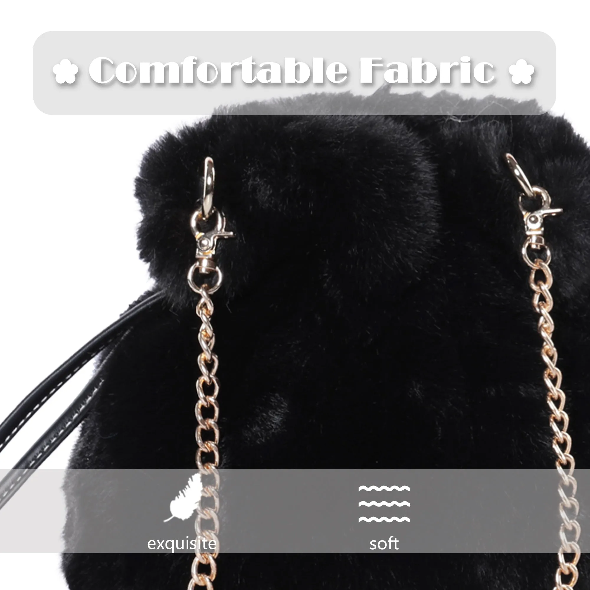 Tote Bag Faux Fur Wallet Ladies Plush Tote Bag 21843