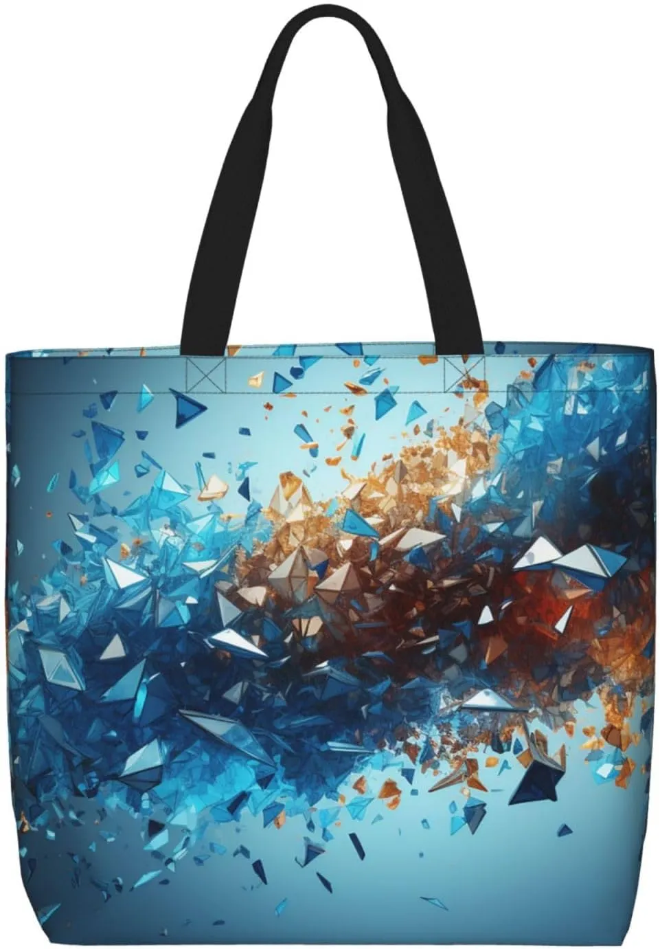 Tote Bag for Women Flower watercolor Shoulder Bag with Zipper Handbag Large Capacity Reusable Grocery Bag