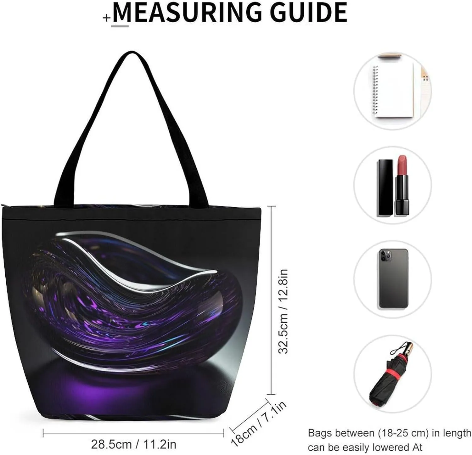 Tote Bag for Women Grocery Bag Purple Flower Foldable Shopping Bags Reusable Large Tote Bag