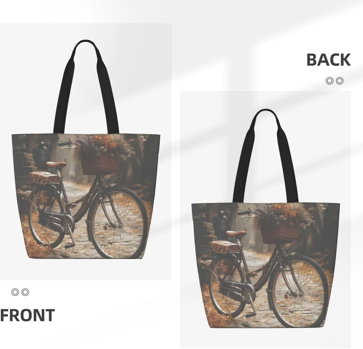 Tote Bag for Women Grocery Bag Reusable Shopping Bag Bird resting on branch Handbag Foldable Shoulder Bag