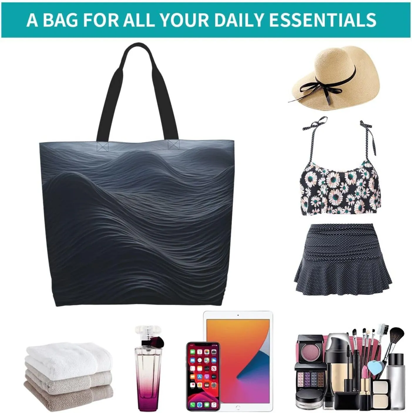 Tote Bag for Women Grocery Bag Reusable Shopping Bag Math question Handbag Foldable Shoulder Bag
