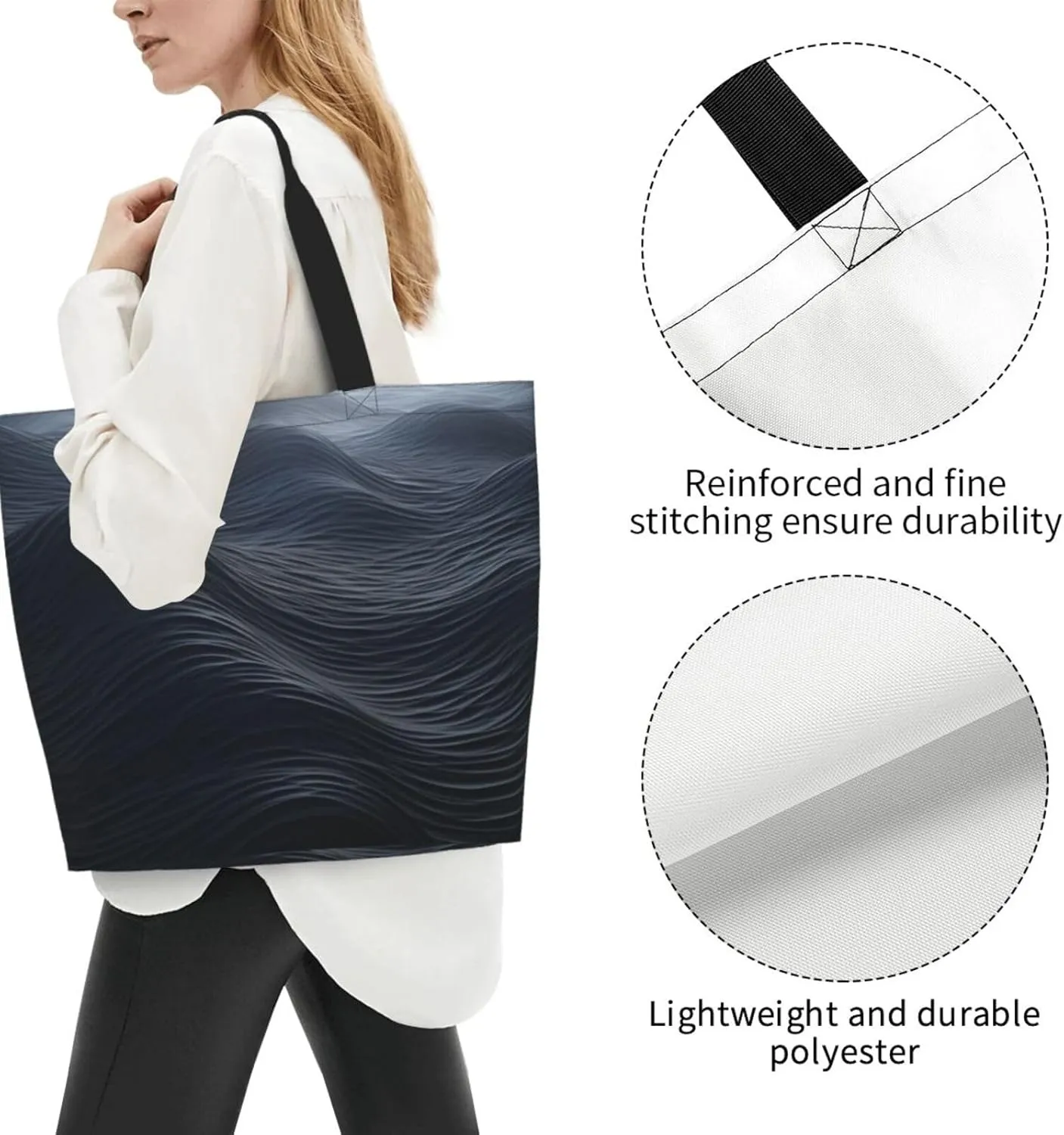 Tote Bag for Women Grocery Bag Reusable Shopping Bag Math question Handbag Foldable Shoulder Bag