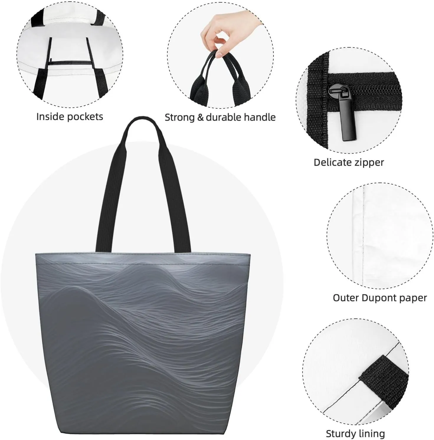 Tote Bag for Women Grocery Bag Reusable Shopping Bag Math question Handbag Foldable Shoulder Bag