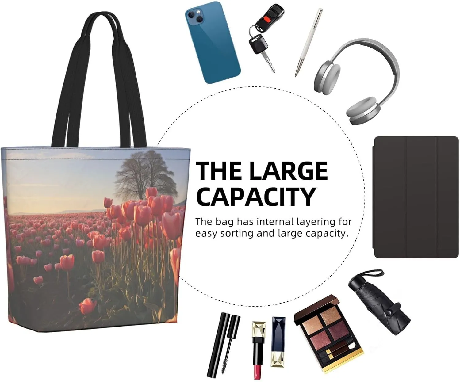 Tote Bag for Women Grocery Bag Reusable Shopping Bag Universe Starry Stars Handbag Foldable Shoulder Bag