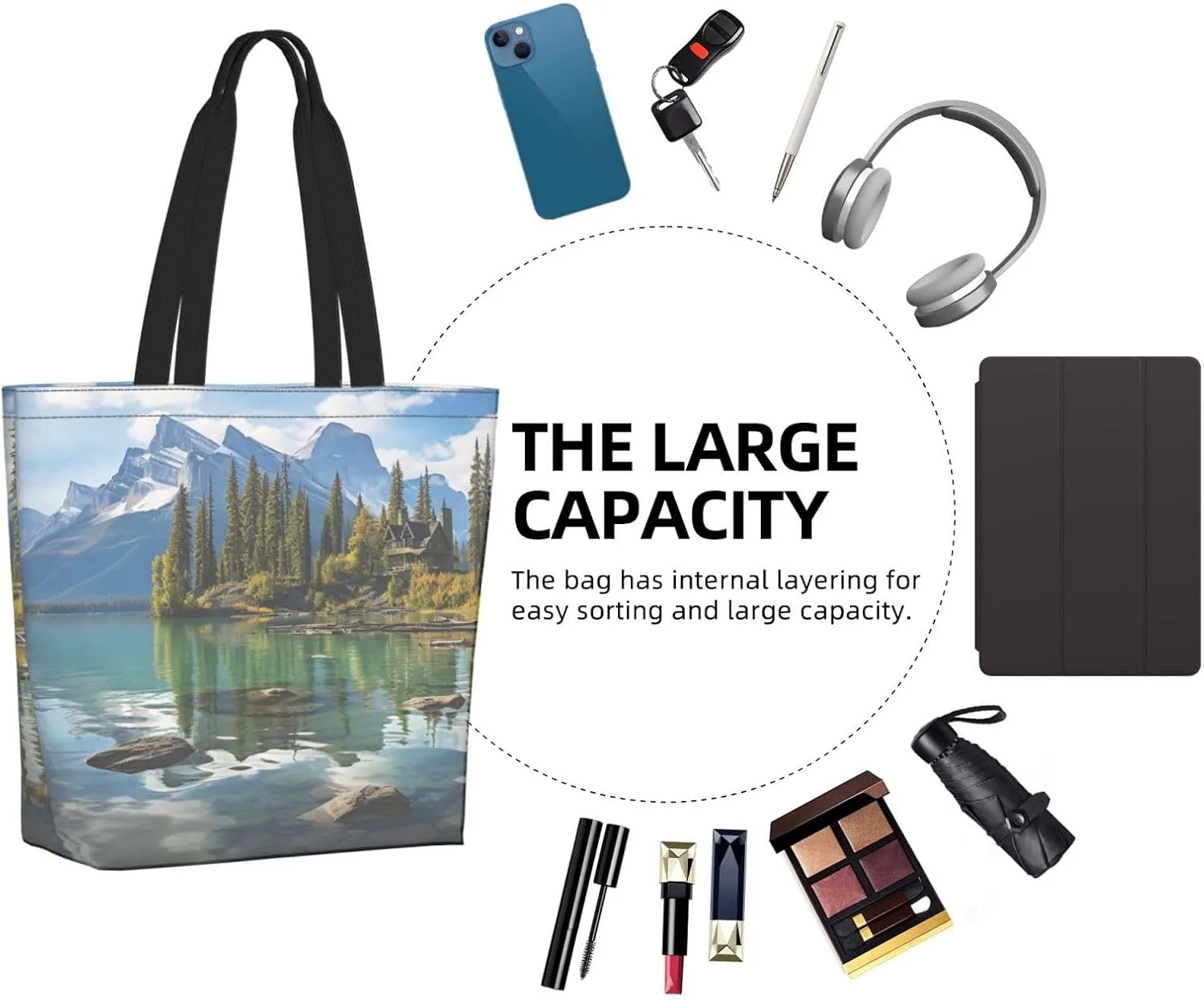 Tote Bag for Women Grocery Bag Reusable Shopping Bag Universe Starry Stars Handbag Foldable Shoulder Bag