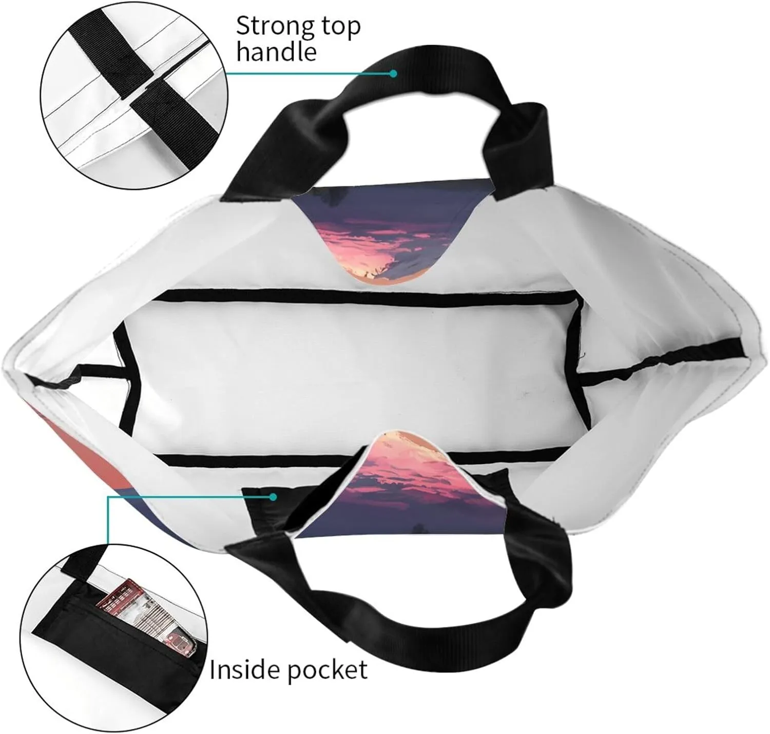 Tote Bag for Women Grocery Bag Reusable Shopping Bag Watermelon beautiful Handbag Foldable Shoulder Bag