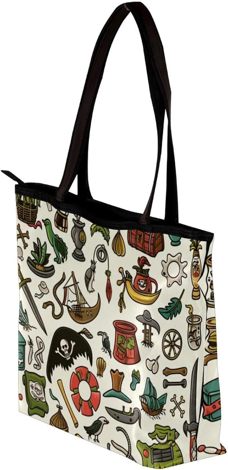 Tote Bag for Women, Large Tote Bag, Tote Bag with Zipper, Nautical Anchor Ocean Summer, Womens Tote Bag