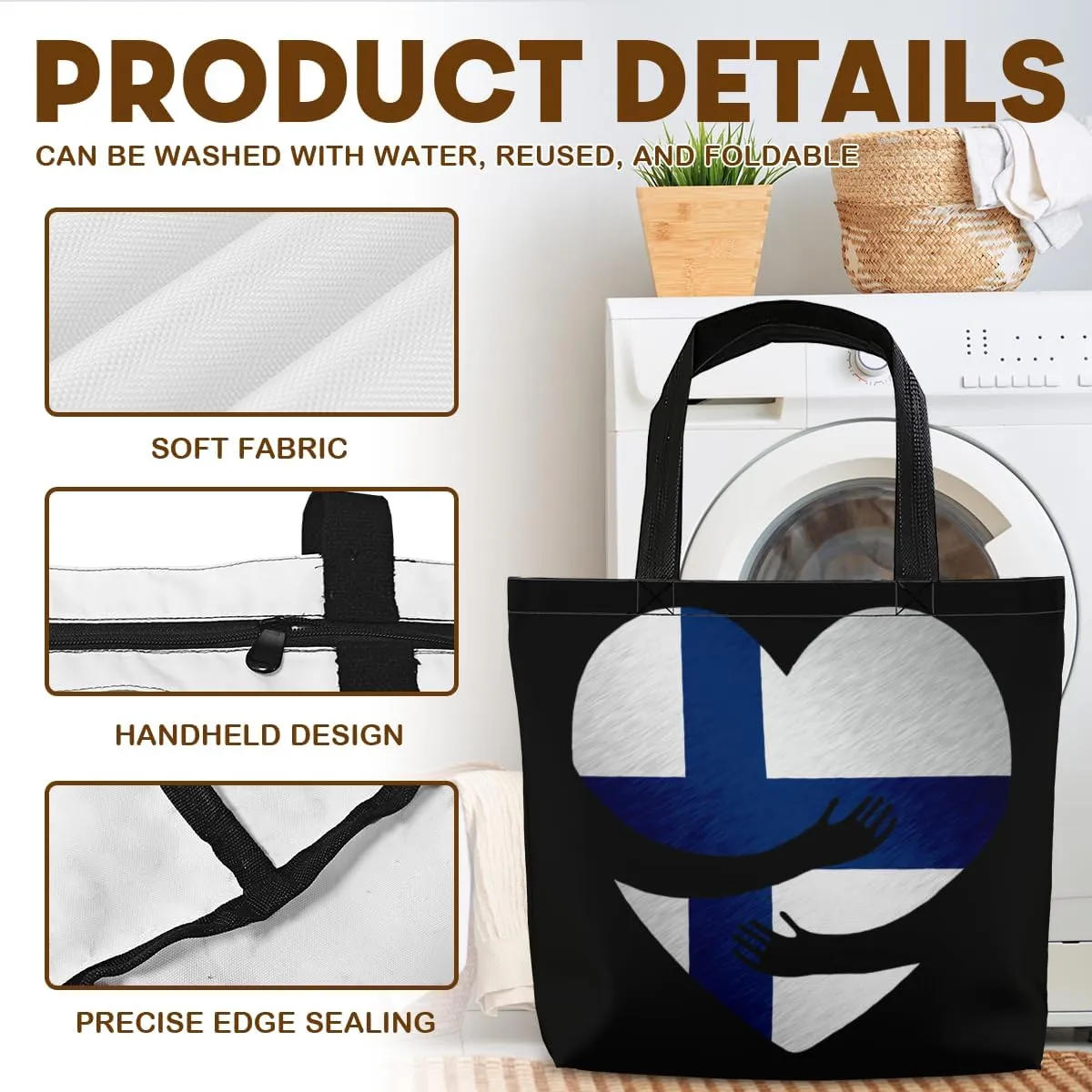 Tote Bag for Women Men Large Reusable Beach Shoulder Bags With Zipper for Gym Shopping Travel Gifts Yoga