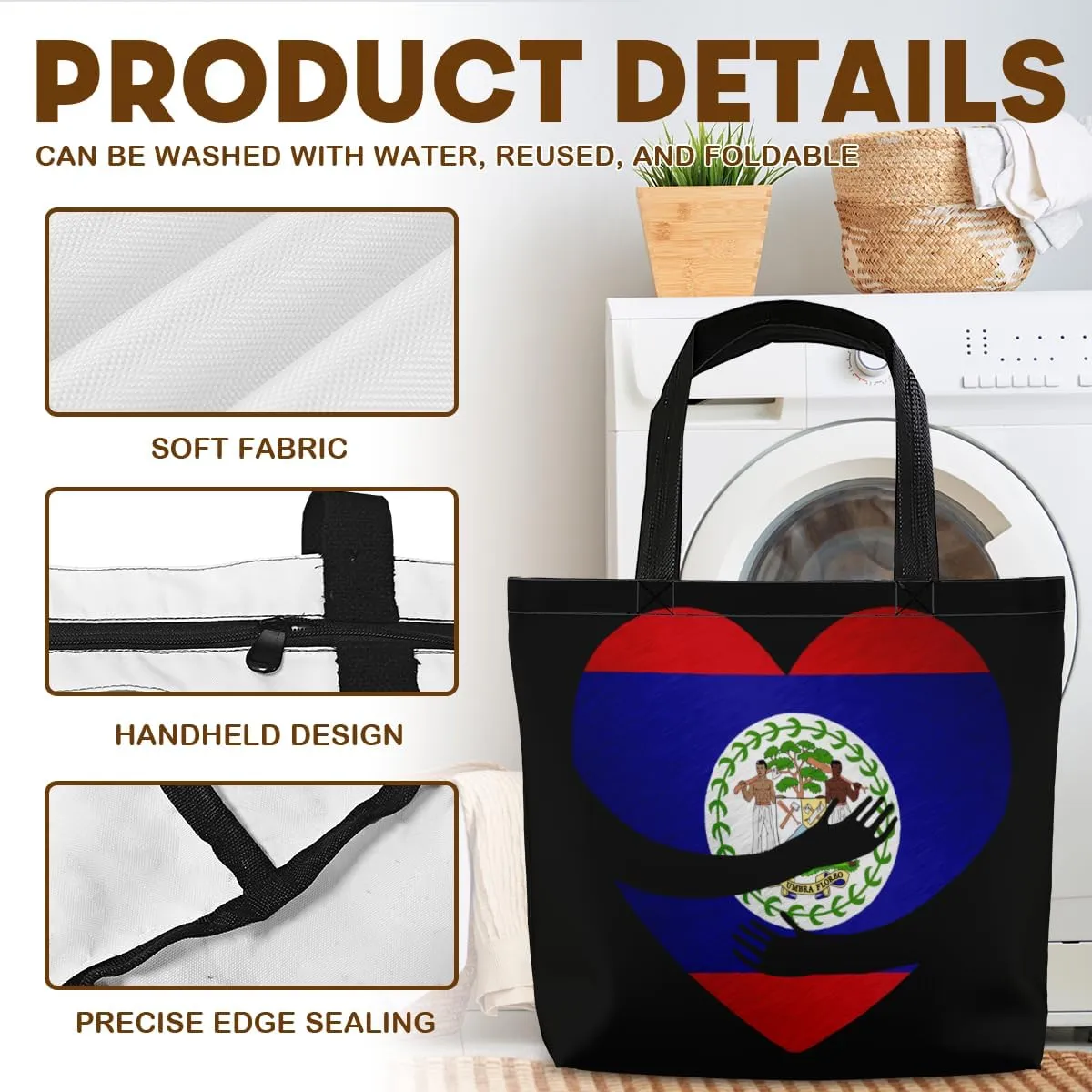 Tote Bag for Women Men Large Reusable Beach Shoulder Bags With Zipper for Gym Shopping Travel Gifts Yoga
