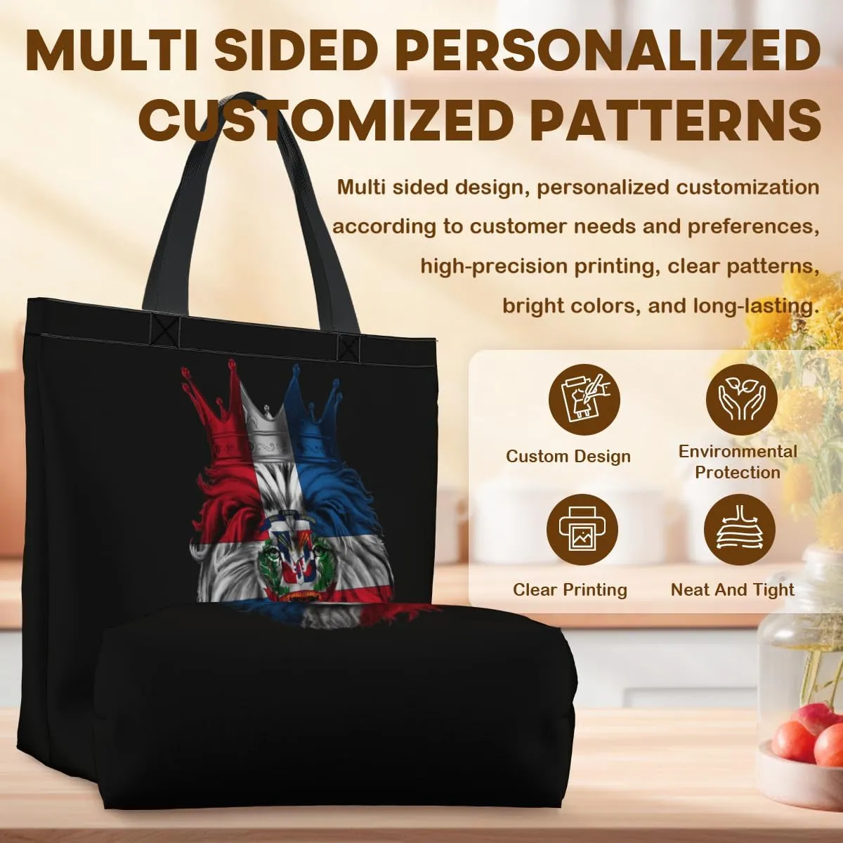Tote Bag for Women Men Large Reusable Beach Shoulder Bags With Zipper for Gym Shopping Travel Gifts Yoga