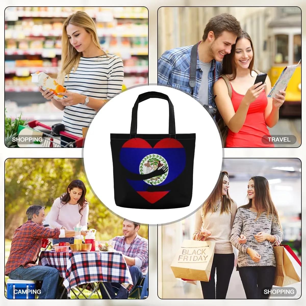 Tote Bag for Women Men Large Reusable Beach Shoulder Bags With Zipper for Gym Shopping Travel Gifts Yoga