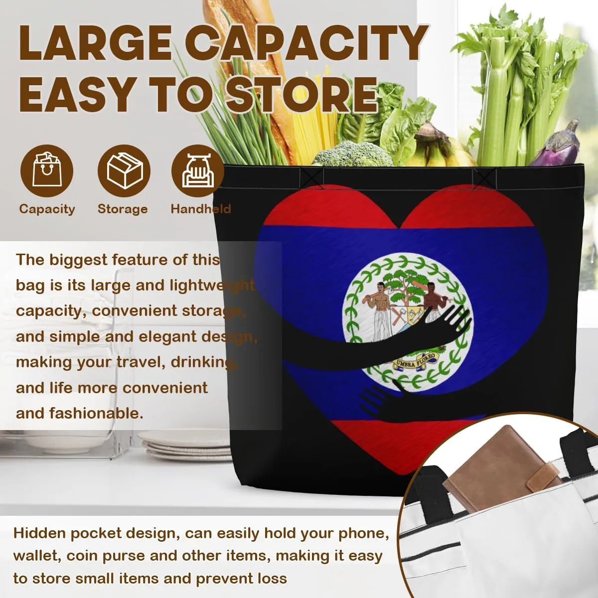 Tote Bag for Women Men Large Reusable Beach Shoulder Bags With Zipper for Gym Shopping Travel Gifts Yoga