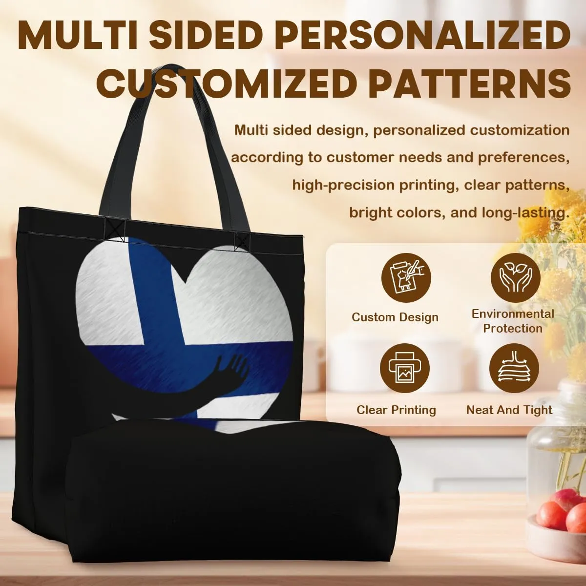 Tote Bag for Women Men Large Reusable Beach Shoulder Bags With Zipper for Gym Shopping Travel Gifts Yoga