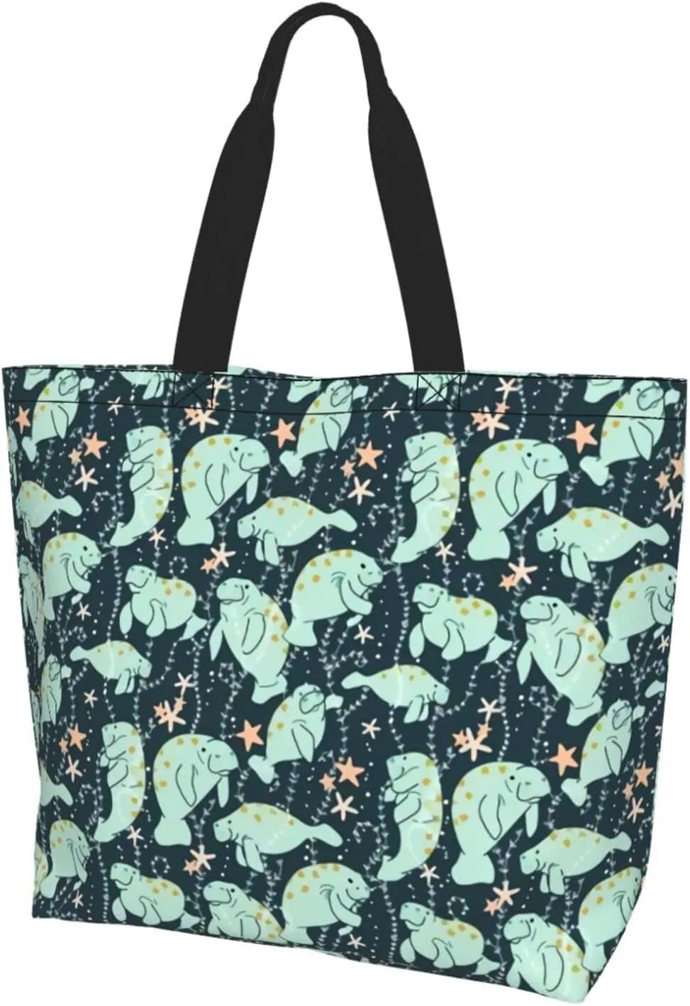 Tote Bag for Women Men Reusable Beach Shoulder Bag Casual Handbag for Travel Shopping Grocery Work