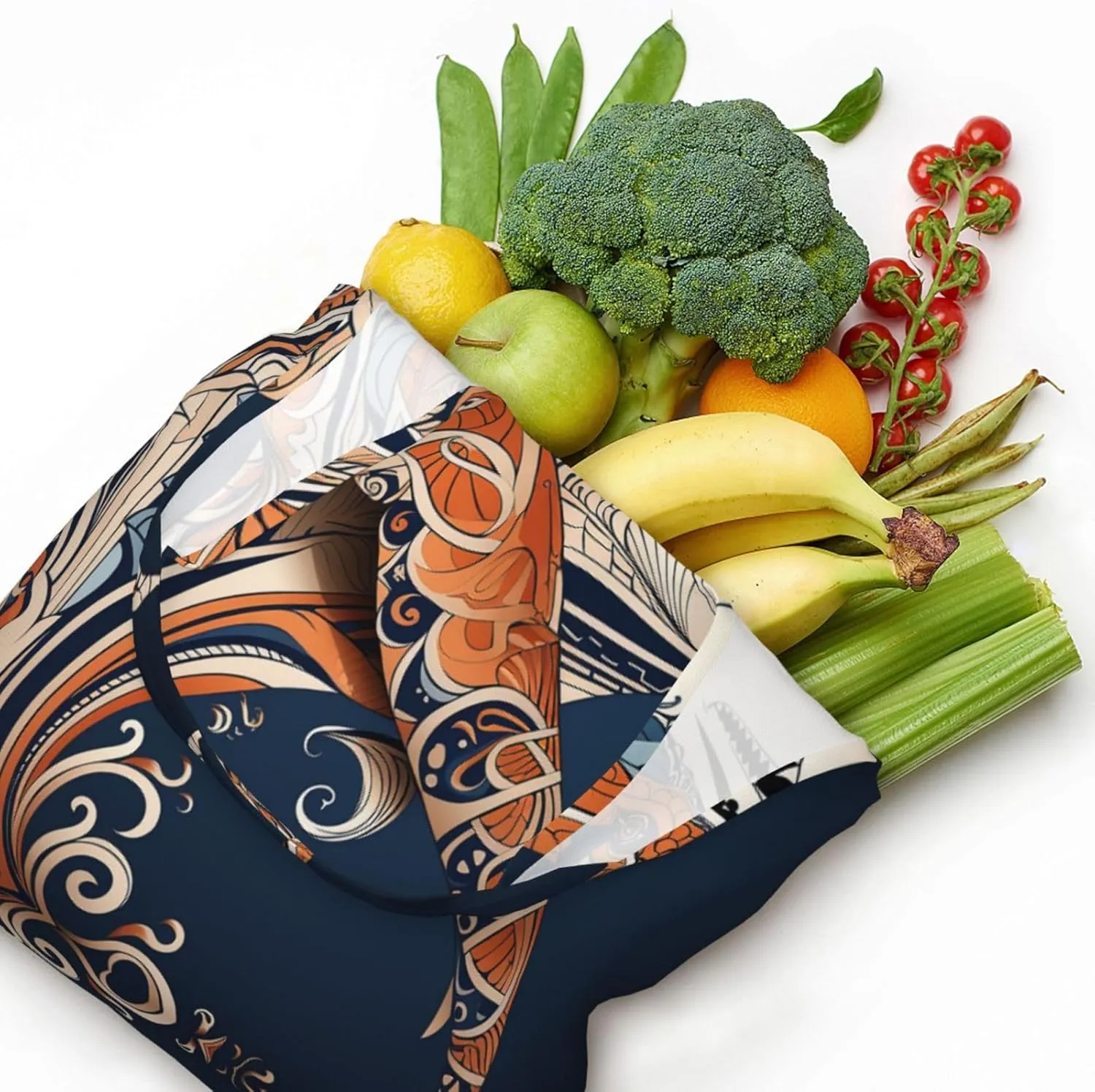 Tote Bag for Women Reusable Grocery Bag Canvas Shopping Bag Starry sky butterfly Handbag Foldable Shoulder Bag