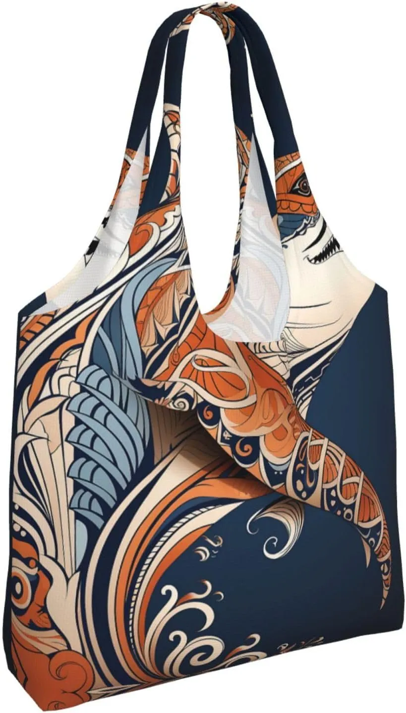 Tote Bag for Women Reusable Grocery Bag Canvas Shopping Bag Starry sky butterfly Handbag Foldable Shoulder Bag