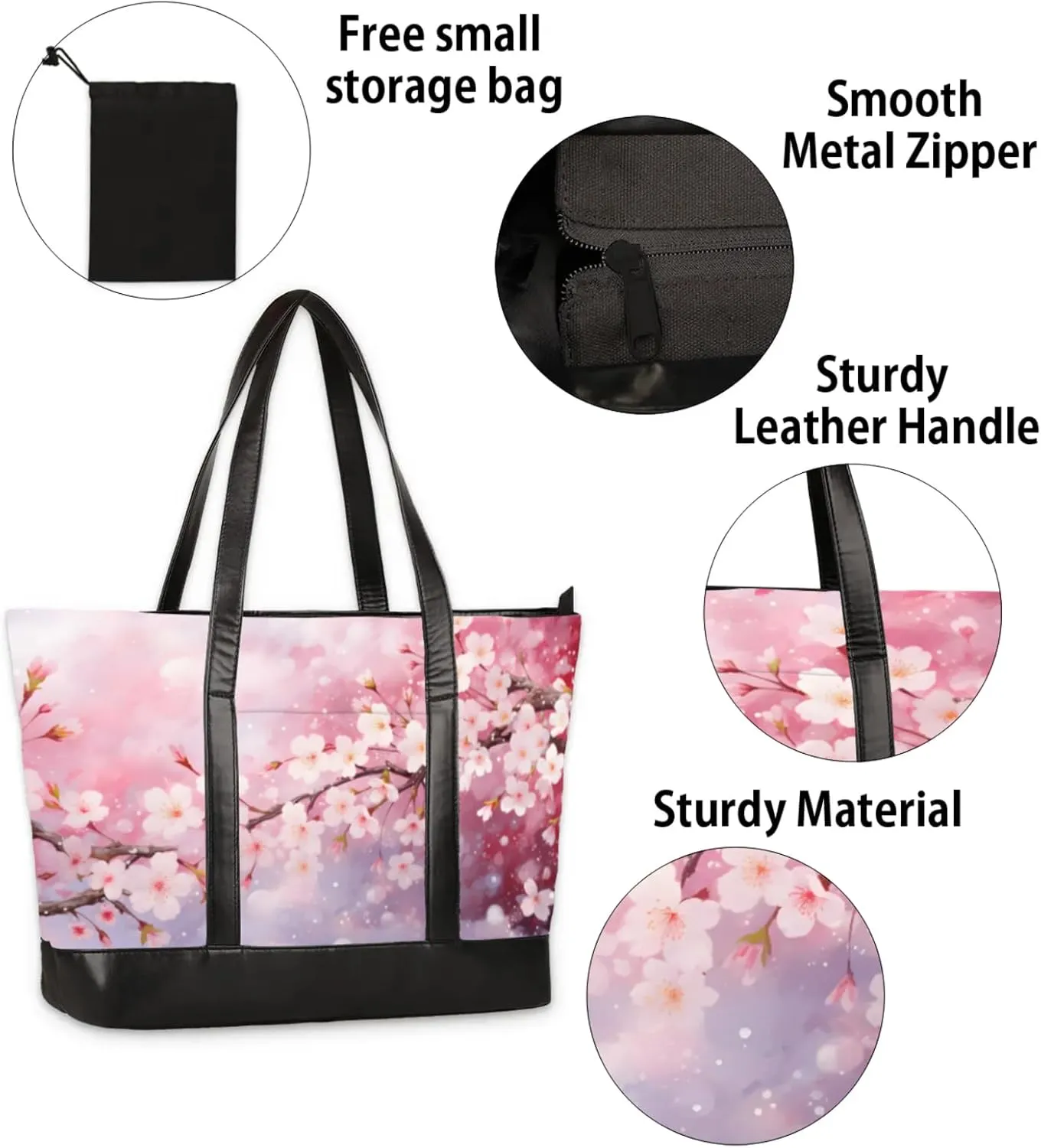 Tote Bag for Women with Zipper, Laptop Tote Bags Laptop Sleeve Case Shoulder Bag Messenger Bags