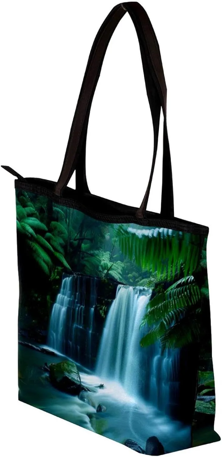 Tote Bag, Large Tote Bag, Tote Bag with Zipper, Rainbow Zebra Pattern Modern, Tote Bag for Work