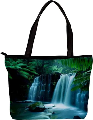 Tote Bag, Large Tote Bag, Tote Bag with Zipper, Rainbow Zebra Pattern Modern, Tote Bag for Work