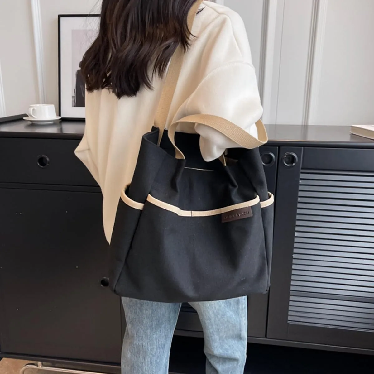 Tote Bag With Zipper Canvas Tote Bag Work Bags For Women Tote Bag For Women Large Tote Bag Handbags For Women