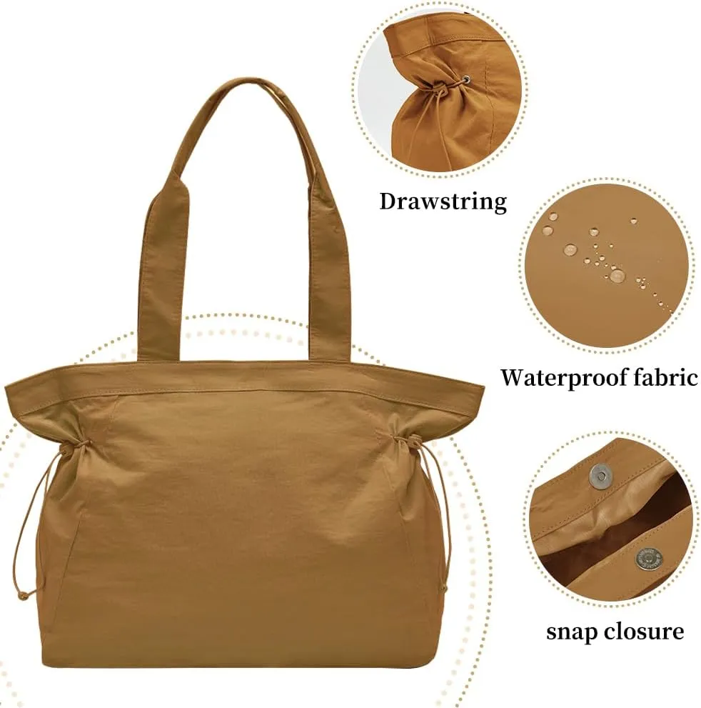 Tote Bags for Women 18L Side Cinch Hobo Bags Foldable Shopper Bag Shoulder Bag for Gym, Work, Travel