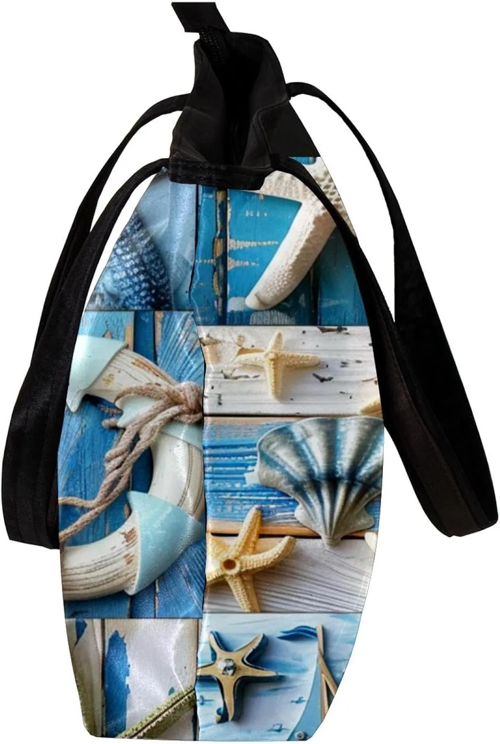 Tote Bags, Large Tote Bags for Women, Tote Bag with Zipper, Summer Nautical Anchor Starfish, Tote Bags Women