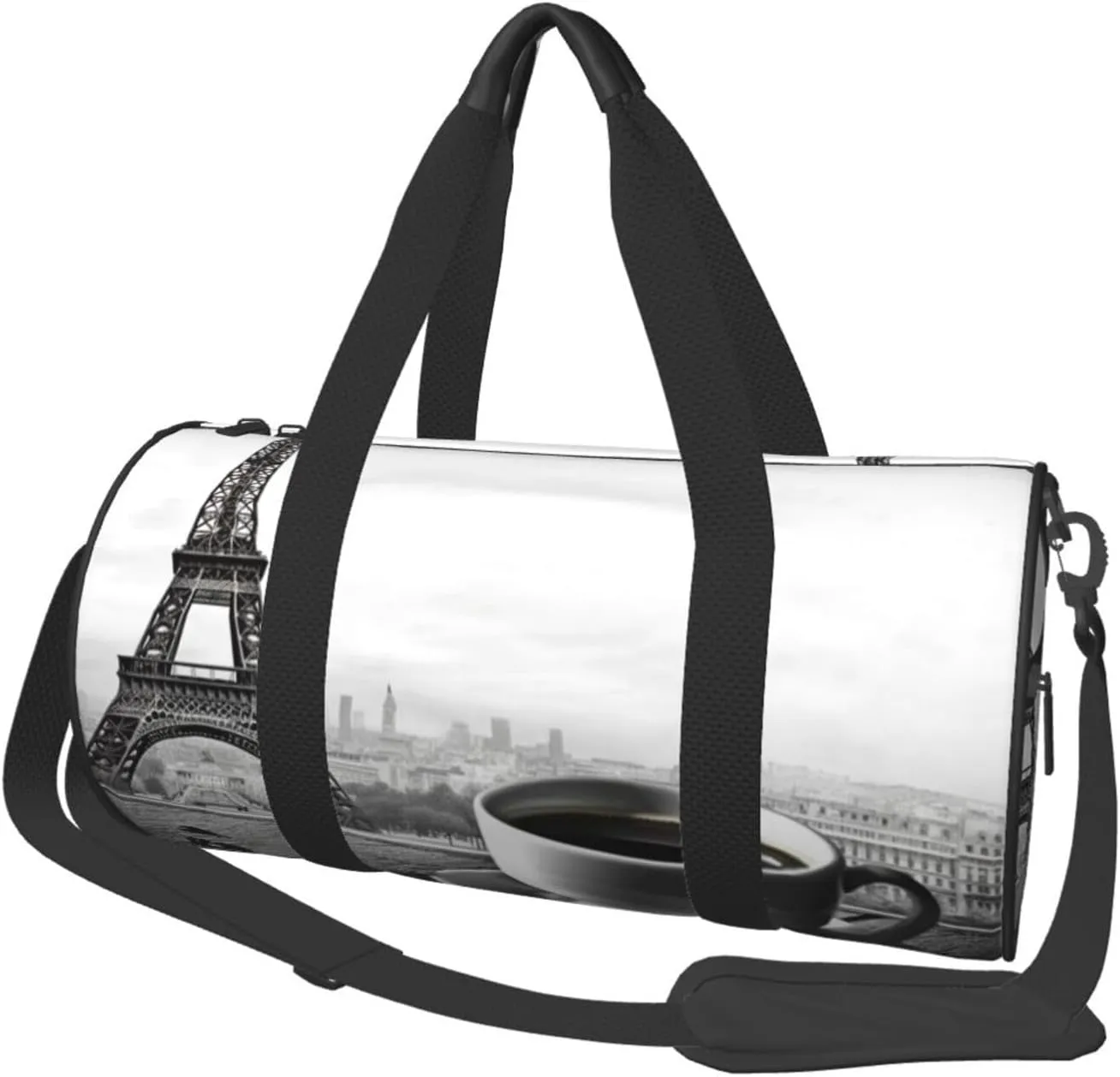 Travel Bag For Women,Parisian Coffee Eiffel Tower Print Personal Item Duffle Bags,Weekend Travel Duffel Tote Bag,Travel Sport Gym Bag For Men,Airplane Travel Essentials For Flying