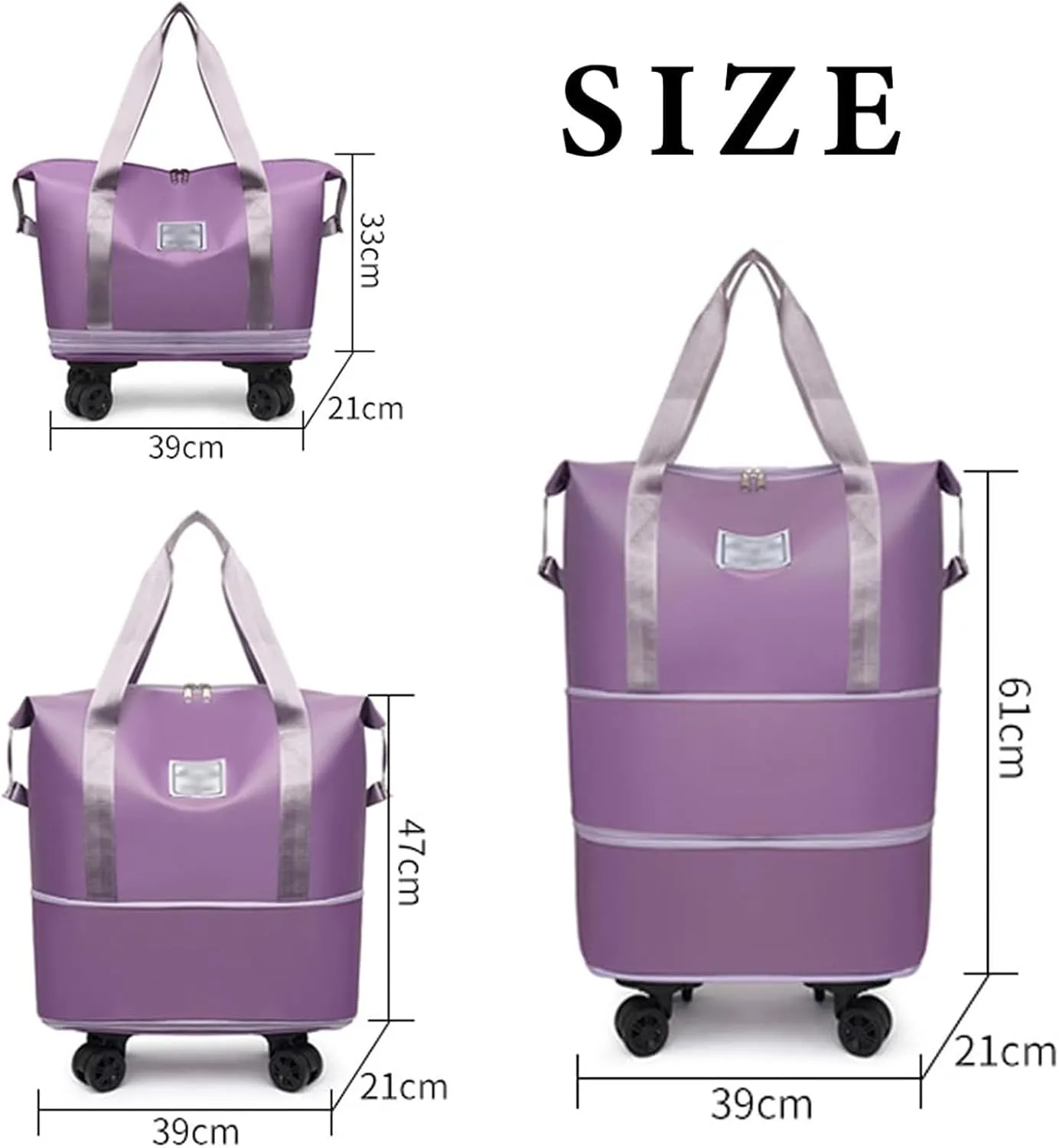 Travel Bag With Wheels, Travel Bag, Double-layer Expansion, Wear-resistant and Water-repellent, Suitable for Fitness, Travel and Business Trips (green)