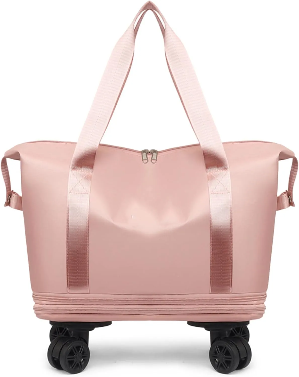 Travel Bag With Wheels, Travel Bag, Double-layer Expansion, Wear-resistant and Water-repellent, Suitable for Fitness, Travel and Business Trips (pink)