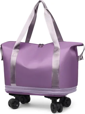 Travel Bag With Wheels, Travel Bag, Double-layer Expansion, Wear-resistant and Water-repellent, Suitable for Fitness, Travel and Business Trips (purple)