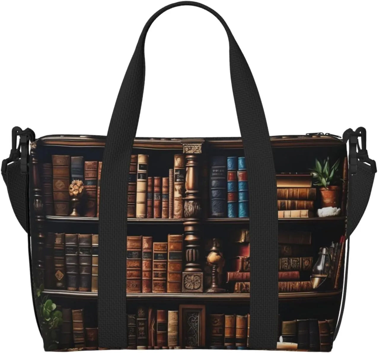 Travel Duffel Bag for Women Men Weekender Bags Sports Gym Bag Books on the Bookshelf Travel Bag Carry on Overnight Bag Waterproof Luggage Bag with Shoulder Strap