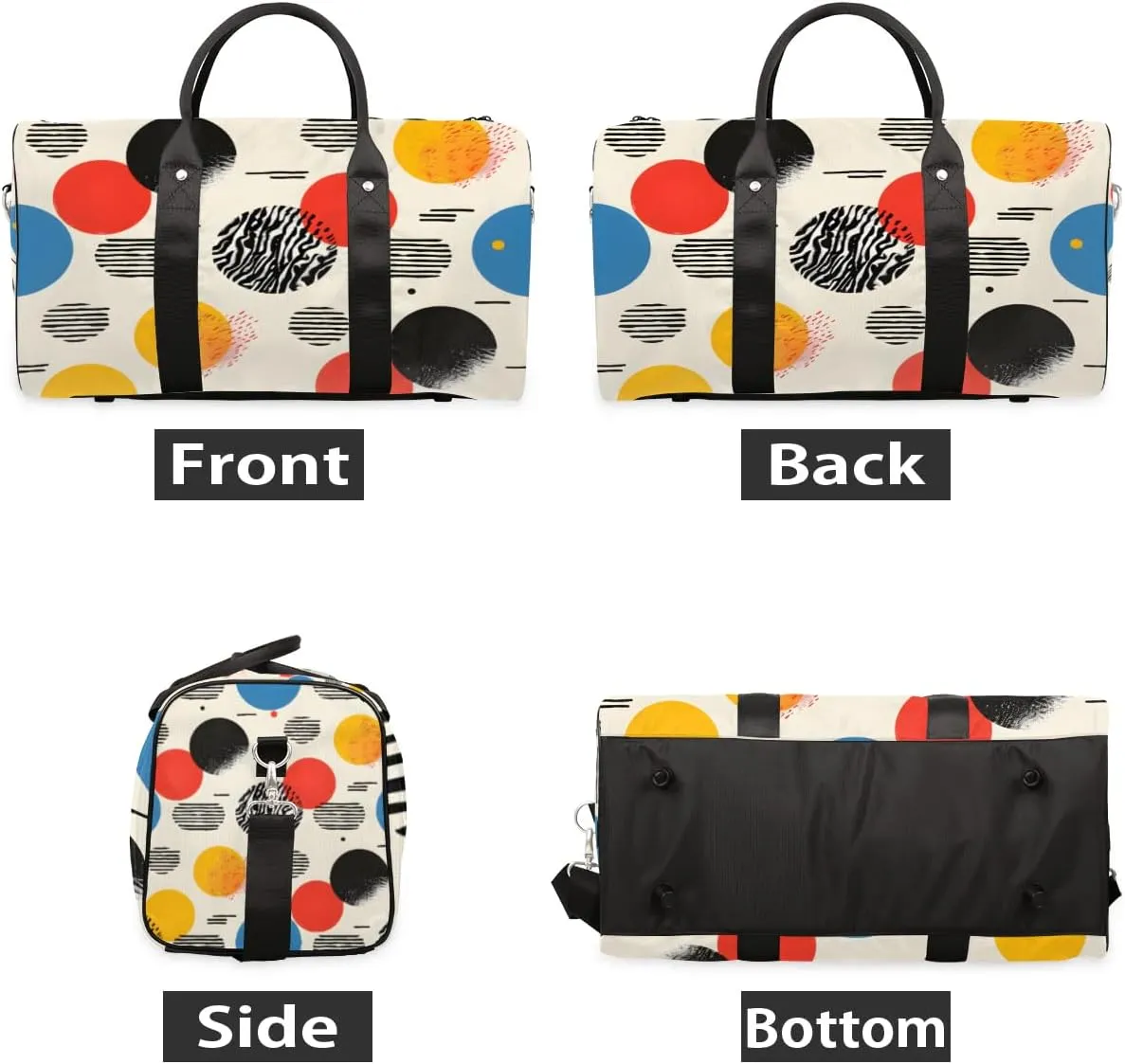 Travel Duffle Bag Circle Design Gym Bags for Men Women Travel Duffel Bags with Adjustable Shoulder Strap Carry On Weekender Bag
