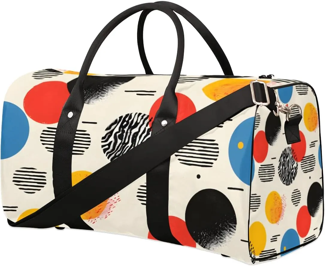 Travel Duffle Bag Circle Design Gym Bags for Men Women Travel Duffel Bags with Adjustable Shoulder Strap Carry On Weekender Bag
