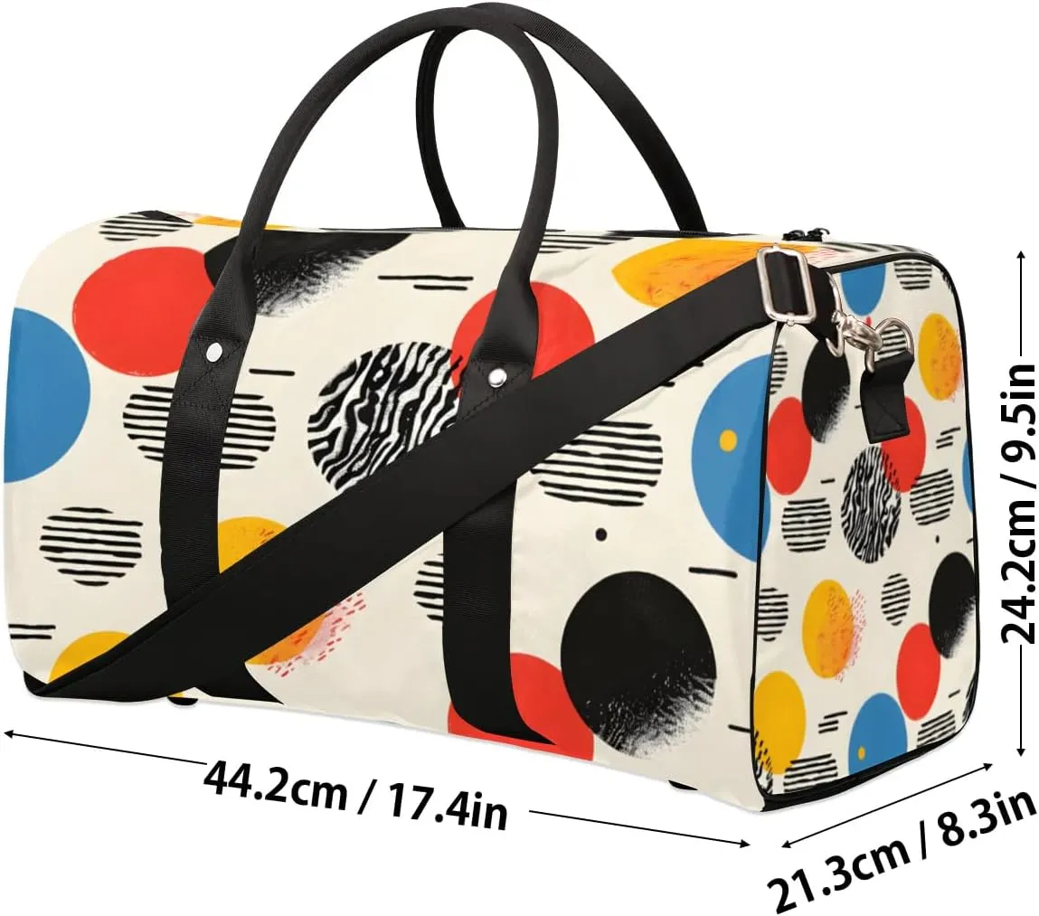 Travel Duffle Bag Circle Design Gym Bags for Men Women Travel Duffel Bags with Adjustable Shoulder Strap Carry On Weekender Bag