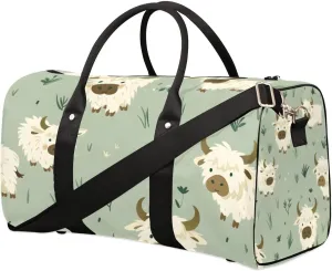 Travel Duffle Bag Lovely Cattle Theme Gym Bags for Men Women Travel Duffel Bags with Adjustable Shoulder Strap Carry On Weekender Bag