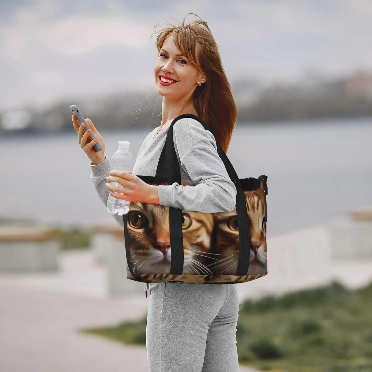 Travel Duffle Bag Weekender Bags for Men Women Adjustable Large Capacity Weekender Overnight Bag Carry On Tote Bags Waterproof Sport Gym Bag for Travel Yoga, Cats, One Size
