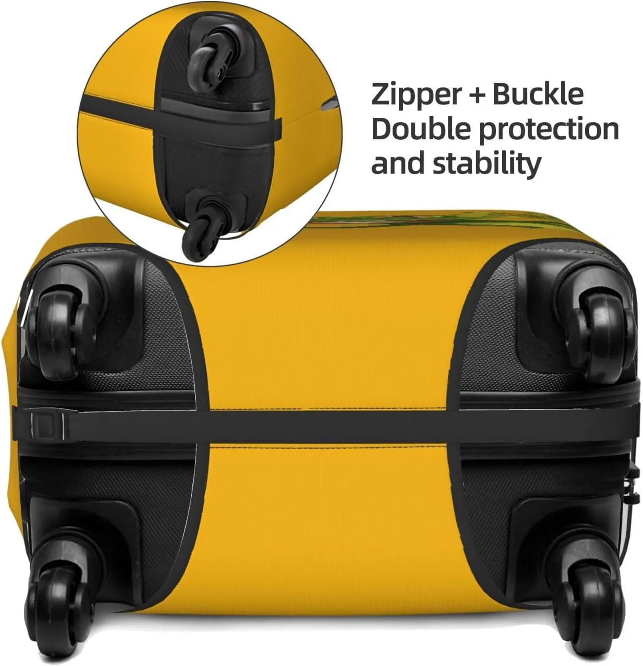 Travel Luggage Cover Suitcase Elastic Washable Cute Animal Frog Yellow Suitcase Protector Bag,Spandex Double-Sided Baggage Covers,Large