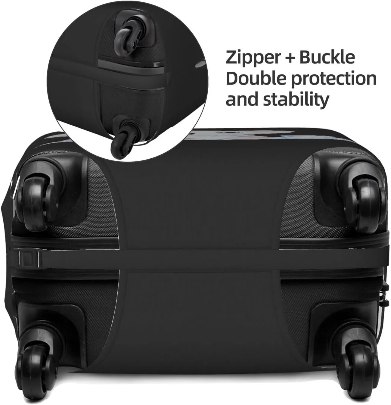 Travel Luggage Cover Suitcase Elastic Washable Cute Baby Koala Black Suitcase Protector Bag,Dust-Proof With Zipper Closure Baggage Covers,X-Large